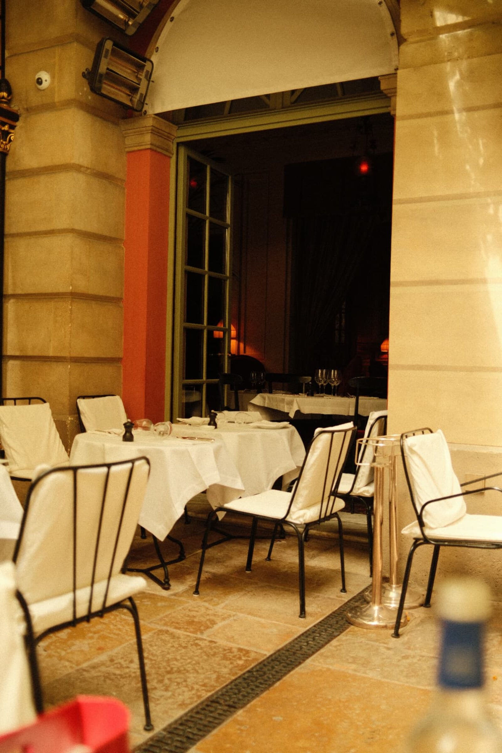 The courtyard at dusk