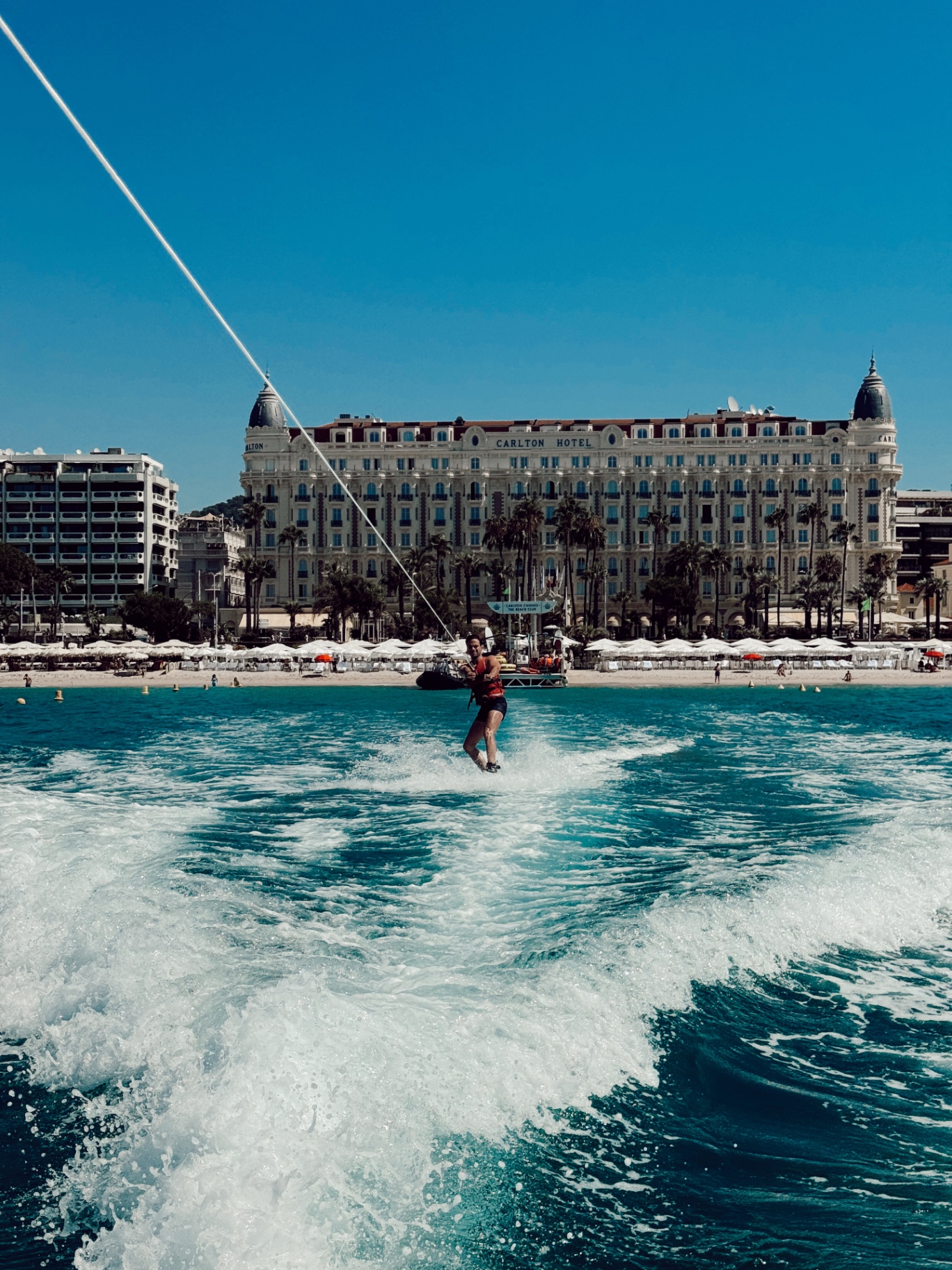 Waterskiing off La Croisette